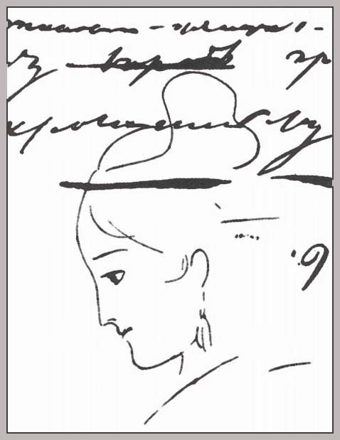 Анна Керн. Рисунок Пушкина