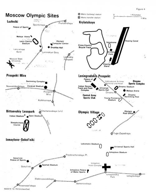 Рисунок 4. Олимпийские объекты в Москве