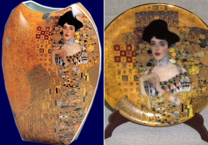 Сувенирная продукция с изображением Адели Климта | Фото: obiskusstve.com и boom-dom.ru Сувенирная продукция с изображением Адели Климта | Фото: obiskusstve.com и boom-dom.ru