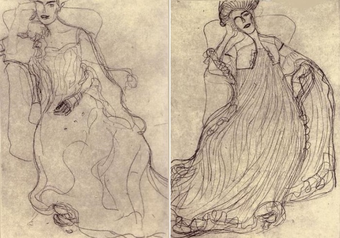 Г. Климт. Эскизы к портрету Адели Блох-Бауэр | Фото: obiskusstve.com Г. Климт. Эскизы к портрету Адели Блох-Бауэр | Фото: obiskusstve.com