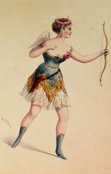 Открытка с изображением Коры Перл в образе купидона. | Фото: rodich2007.livejournal.com. Открытка с изображением Коры Перл в образе купидона. | Фото: rodich2007.livejournal.com.