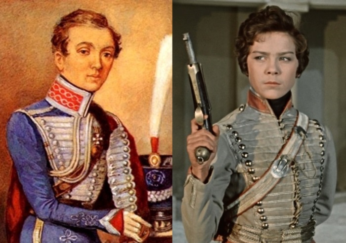 Слева – Надежда Дурова, одна из первых женщин-офицеров. Справа – Лариса Голубкина в фильме *Гусарская баллада* | Фото: liveinternet.ru и cinemafia.ru Слева – Надежда Дурова, одна из первых женщин-офицеров. Справа – Лариса Голубкина в фильме *Гусарская баллада* | Фото: liveinternet.ru и cinemafia.ru