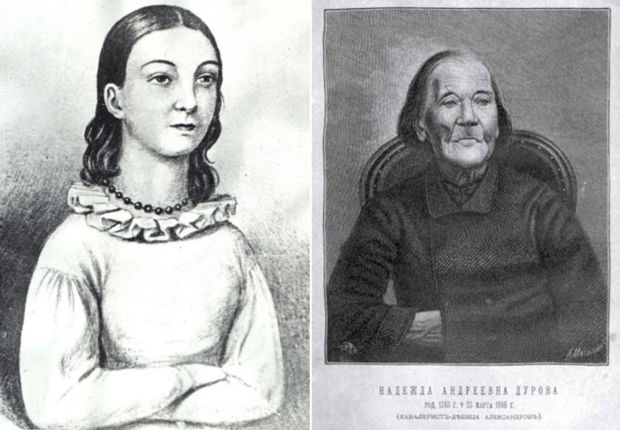 Надежда Дурова в возрасте 14 лет и в зрелые годы | Фото: topwar.ru Надежда Дурова в возрасте 14 лет и в зрелые годы | Фото: topwar.ru