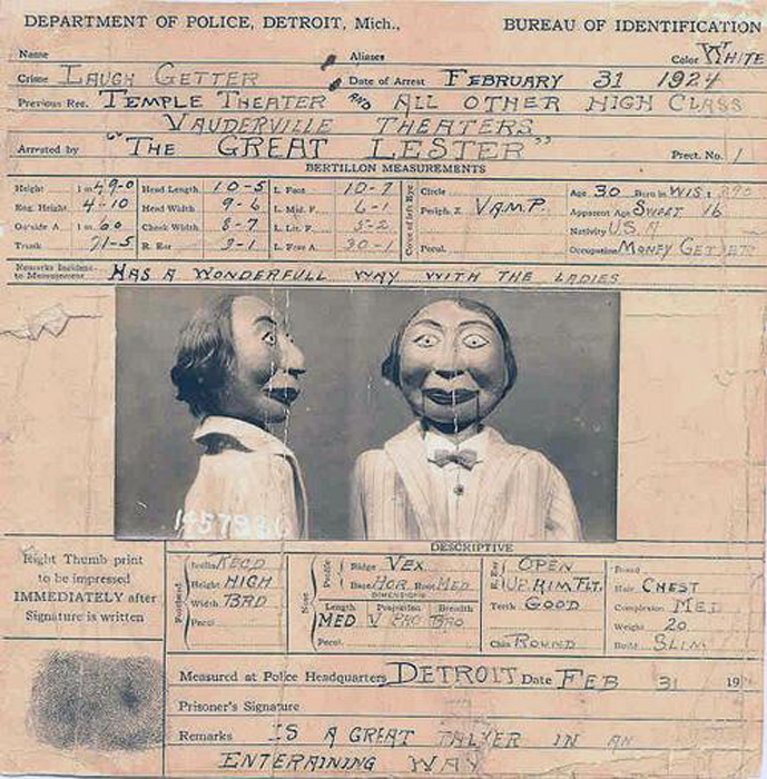 Выписка из дела куклы Фрэнка Байрона-младшего, обвиняемого в убийстве в 1924 году. | Фото: supercoolpics.com.