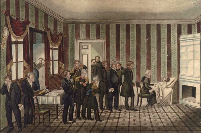 Смерть Александра I (литография XIX века) Смерть Александра I (литография XIX века)