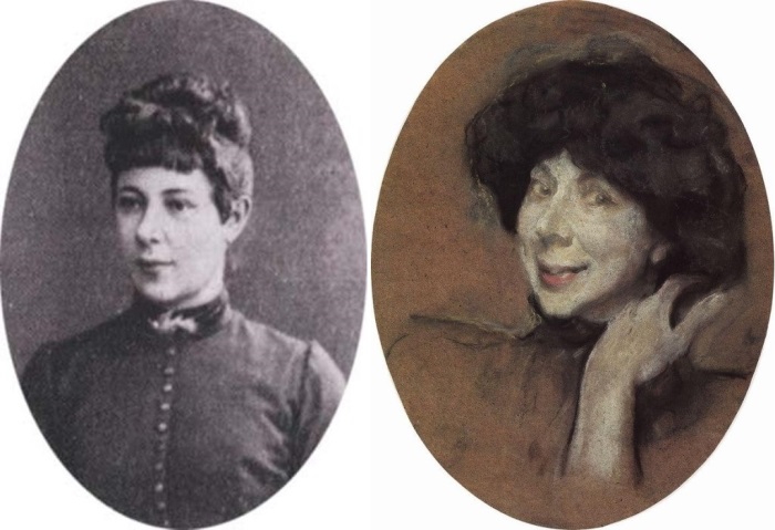 Слева – А. К. Бенуа, фото. Справа – В. Серов. Анна Карловна Бенуа, 1908 | Фото: hrono.ru и artchive.ru Слева – А. К. Бенуа, фото. Справа – В. Серов. Анна Карловна Бенуа, 1908 | Фото: hrono.ru и artchive.ru