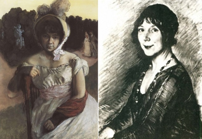 Слева – К. Сомов. Портрет А. К. Бенуа, 1896. Справа – З. Серебрякова. Анна Карловна Бенуа, 1924 | Фото: cultobzor.ru и radikal.ru Слева – К. Сомов. Портрет А. К. Бенуа, 1896. Справа – З. Серебрякова. Анна Карловна Бенуа, 1924 | Фото: cultobzor.ru и radikal.ru