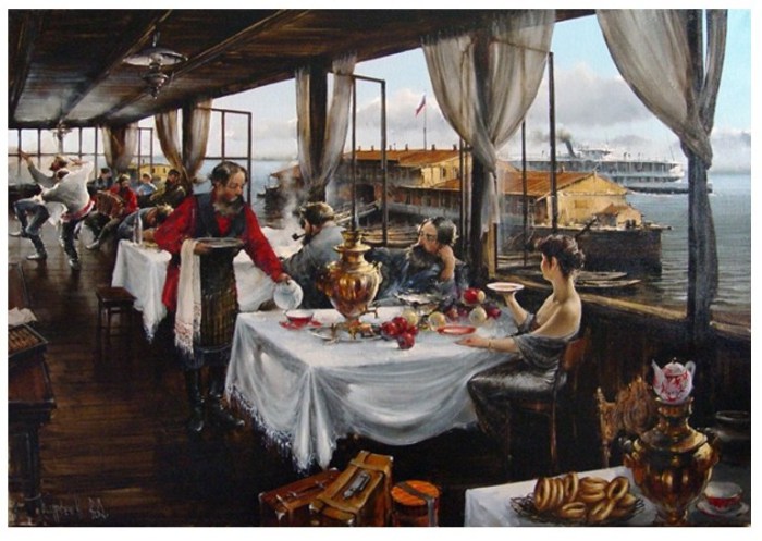 В чайной. Автор: Вячеслав Курсеев. В чайной. Автор: Вячеслав Курсеев.