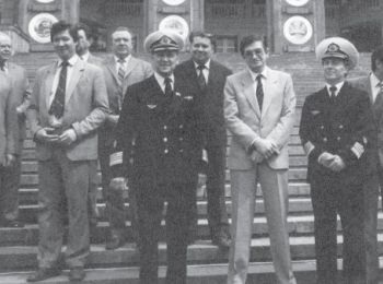 Министр речного флота РСФСР Леонид Багров (в центре)