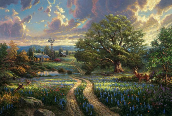 Великолепный пейзаж. Автор: Thomas Kinkade. Великолепный пейзаж. Автор: Thomas Kinkade.
