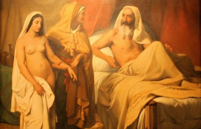 Сара приводит Агарь к Аврааму. Жюль Ришом. Сара приводит Агарь к Аврааму. Жюль Ришом.