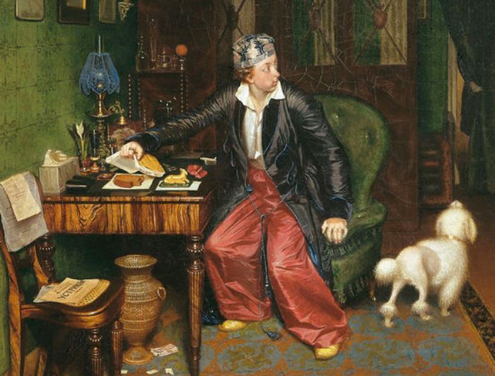 П. Федотов. Завтрак аристократа (*Не в пору гость*), 1849-1850. Фрагмент | Фото: liveinternet.ru П. Федотов. Завтрак аристократа (*Не в пору гость*), 1849-1850. Фрагмент | Фото: liveinternet.ru