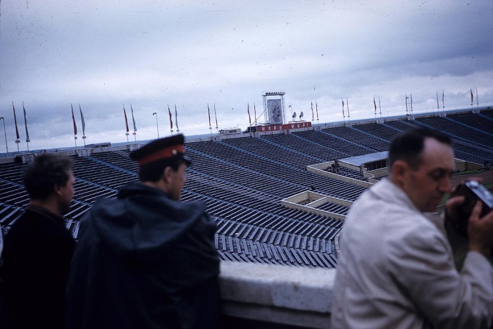 Стадион имени Кирова на Крестовском острове. СССР, Ленинград, 1959 год. Стадион имени Кирова на Крестовском острове. СССР, Ленинград, 1959 год.