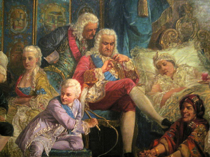 Шуты при дворе императрицы Анны Иоанновны. Фрагмент. В. Якоби, 1872 год. | Фото: imhoclub.lv. Шуты при дворе императрицы Анны Иоанновны. Фрагмент. В. Якоби, 1872 год. | Фото: imhoclub.lv.