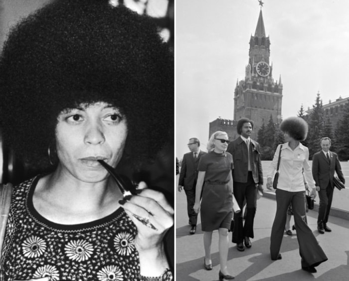 Анджела Дэвис в СССР | Фото: april-knows.ru и tvc.ru