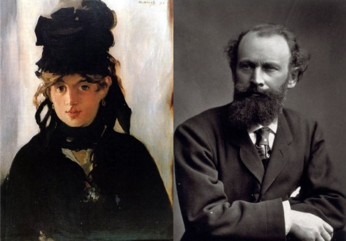 Слева – Э. Мане. Портрет Берты Моризо с букетом фиалок, 1872. Справа – художник Э. Мане | Фото: artchive.ru и thefamouspeople.com Слева – Э. Мане. Портрет Берты Моризо с букетом фиалок, 1872. Справа – художник Э. Мане | Фото: artchive.ru и thefamouspeople.com