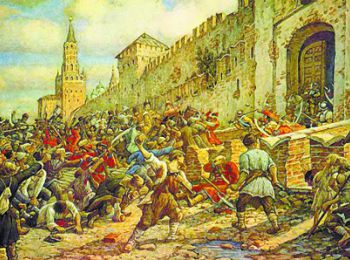 Соляной бунт в Москве, 1648. Художник Э.Лисснер, 1938