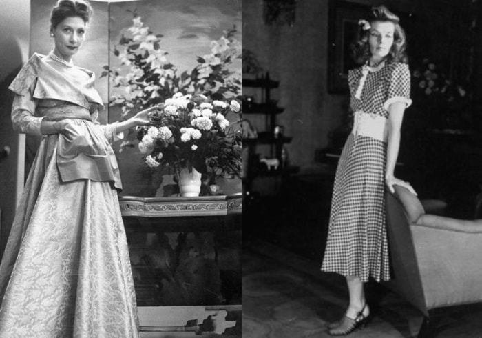 Валентина Санина-Шлее и Кэтрин Хепберн в платье от Valentina | Фото: izbrannoe.com Валентина Санина-Шлее и Кэтрин Хепберн в платье от Valentina | Фото: izbrannoe.com