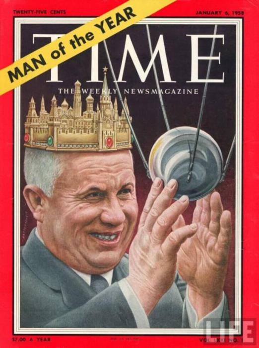 Никита Хрущев на обложке Time в 1957 году. Никита Хрущев на обложке Time в 1957 году.