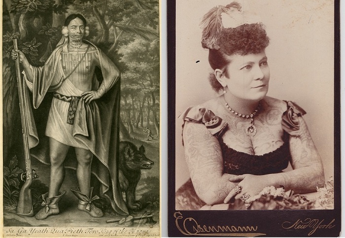 Sa Ga Yeath Qua Pieth Tow - вождь племени могавков. Гравюра, 1710 г.