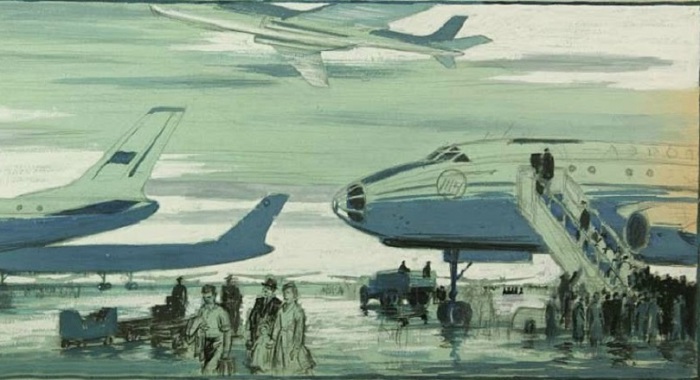 Ройтер Липа Григорьевич (Россия, 1910-1994) «Аэропорт Внуково» 1960 Ройтер Липа Григорьевич (Россия, 1910-1994) «Аэропорт Внуково» 1960