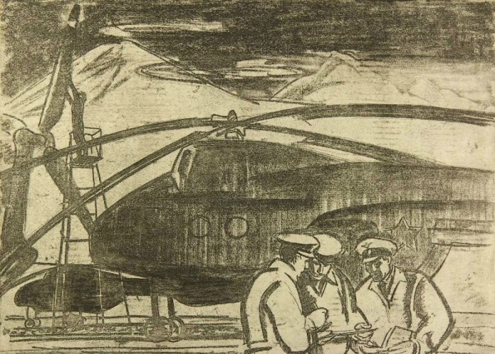 Ройтер Михаил Григорьевич (русский, 1916-1993) «Пилоты» 1967 Ройтер Михаил Григорьевич (русский, 1916-1993) «Пилоты» 1967