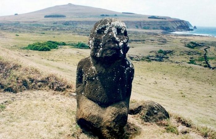Тукутури — самый необычный из всех моаи. Тукутури — самый необычный из всех моаи.