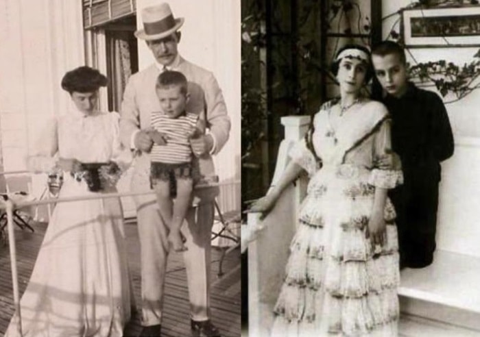 Слева – Матильда Кшесинская с Великим князем Андреем Владимировичем и сыном Владимиром, 1906. Справа – Матильда Кшесинская с сыном, 1916 | Фото: aif.ru Слева – Матильда Кшесинская с Великим князем Андреем Владимировичем и сыном Владимиром, 1906. Справа – Матильда Кшесинская с сыном, 1916 | Фото: aif.ru