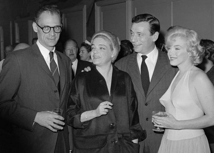 Артур Миллер, Симона Синьоре, Ив Монтан и Мэрилин Монро. / Фото: showbizdaily.ru
