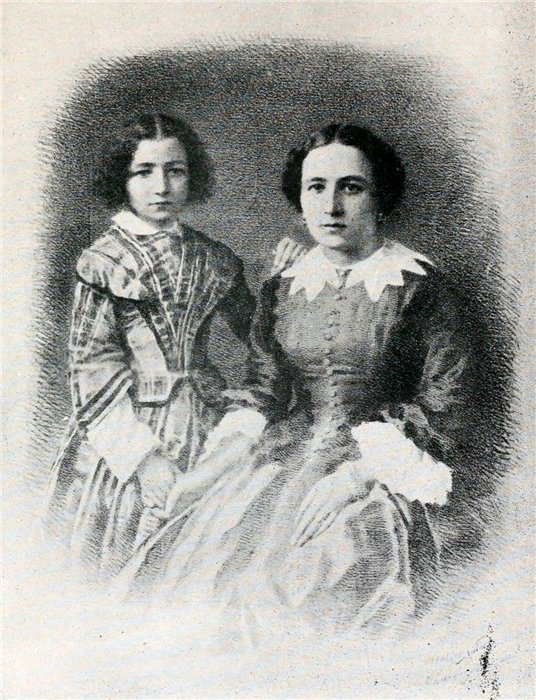 Сара Бернар с матерью Юдифь Бернар. | Фото: s019.radikal.ru.