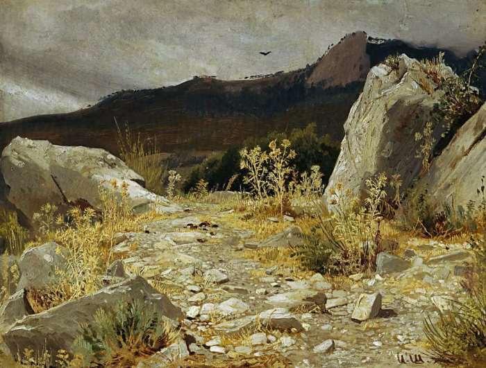И. Шишкин. Горная дорожка в Крыму, 1879 | Фото: artchive.ru И. Шишкин. Горная дорожка в Крыму, 1879 | Фото: artchive.ru