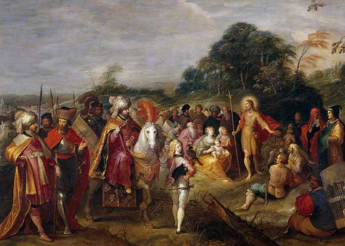 Фрагмент картины «Проповедь Иоанна Крестителя». Неизвестный художник, Музей Прадо. Фрагмент картины «Проповедь Иоанна Крестителя». Неизвестный художник, Музей Прадо.