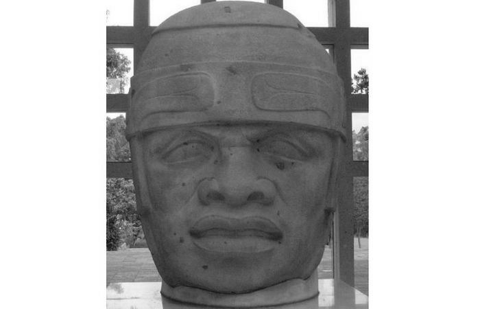 Голова №8 из Сан-Лоренцо. Она установлена в музее антропологии в Халапе. Голова №8 из Сан-Лоренцо. Она установлена в музее антропологии в Халапе.