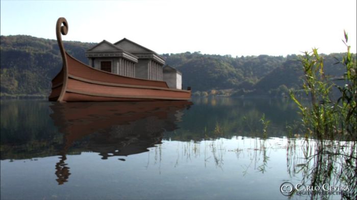 Один из кораблей озера Неми.| Фото: pinterest.com. Один из кораблей озера Неми.| Фото: pinterest.com.