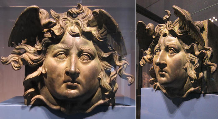 Голова медузы, найденная среди останков одного из судов Калигулы. | Фото: romeartlover.it. Голова медузы, найденная среди останков одного из судов Калигулы. | Фото: romeartlover.it.