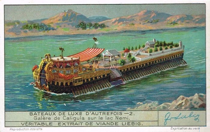 Галера императора Калигулы на озере Неми. | Фото: catawiki.fr. Галера императора Калигулы на озере Неми. | Фото: catawiki.fr.