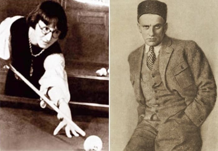 Рина Зеленая и Владимир Маяковский – заядлые бильярдисты | Фото: liveinternet.ru и asaartgallery.ru Рина Зеленая и Владимир Маяковский – заядлые бильярдисты | Фото: liveinternet.ru и asaartgallery.ru