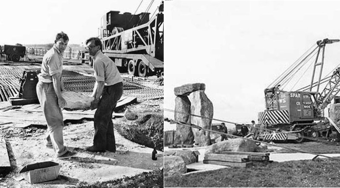 Реконструкция Стоунхенджа в 1958 году. | Фото: supercoolpics.com. Реконструкция Стоунхенджа в 1958 году. | Фото: supercoolpics.com.