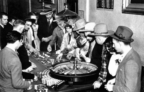 Vintage image of people gambling