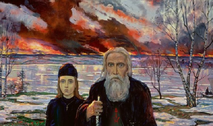 Сергий Радонежский и Андрей Рублев. (1992). Автор: И.С. Глазунов Сергий Радонежский и Андрей Рублев. (1992). Автор: И.С. Глазунов