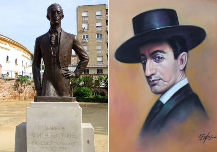 Памятник Манолете в Линаресе, Испания, и его портрет | Фото: world.lib.ru