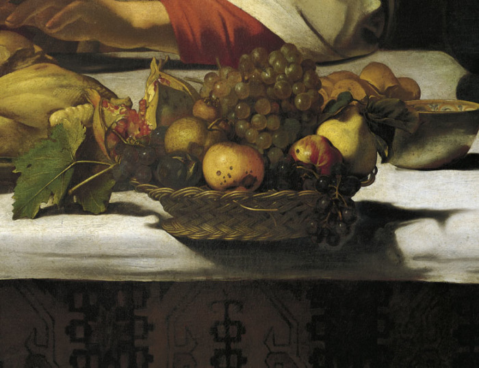 Ужин в Эммаусе, Караваджо. Фрагмент. | Фото: bridgemanimages.com. Ужин в Эммаусе, Караваджо. Фрагмент. | Фото: bridgemanimages.com.