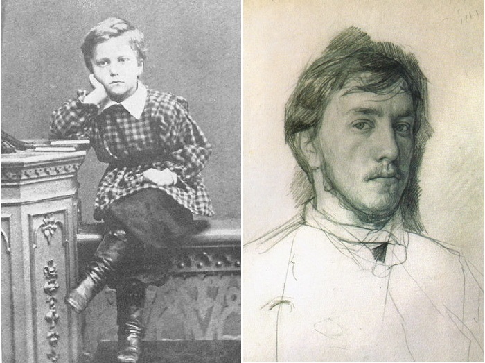 Валентин Серов 8-летнем возрасте и в юности.| Фото: tg-m.ru/catalog.