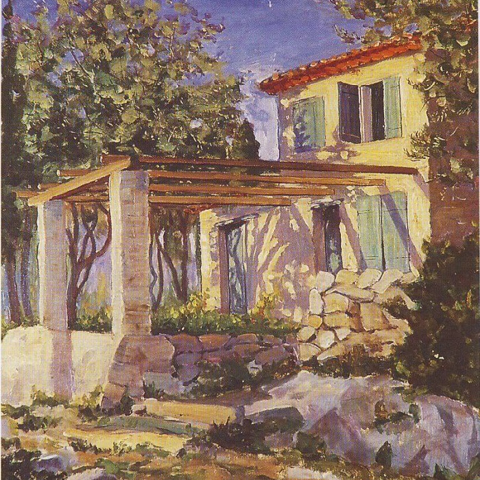 Домик садовника в имении мадам Бальзан. Автор: Уинстон Черчилль. | Фото: liveinternet.ru. Домик садовника в имении мадам Бальзан. Автор: Уинстон Черчилль. | Фото: liveinternet.ru.