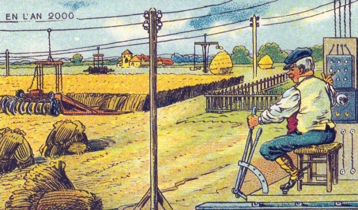 Машина, убирающая урожай. | Фото: boredpanda.com.