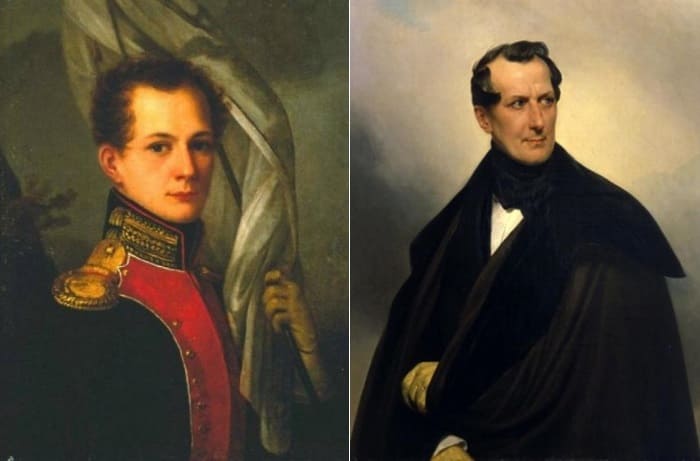 Слева – неизвестный художник. Граф Владимир Алексеевич Мусин-Пушкин, 1813-1814. Справа – К. Брюллов. Портрет В. А. Мусина-Пушкина, 1838 | Фото: artchive.ru
