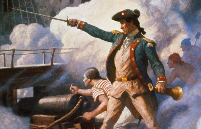 «Отец американского флота» Джон Пол Джонс руководит боем. | Фото: telegraph.co.uk. «Отец американского флота» Джон Пол Джонс руководит боем. | Фото: telegraph.co.uk.