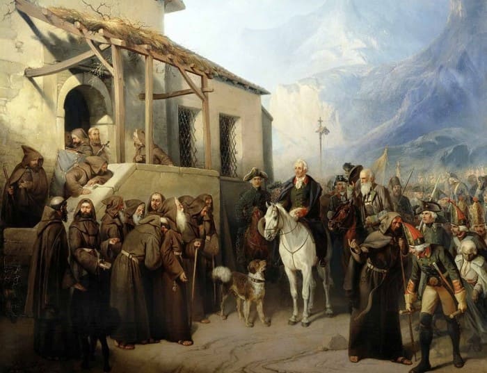 А. Шарлемань. Фельдмаршал А. В. Суворов на вершине Сен-Готарда 13 сентября 1799 г., 1855 | Фото: culture.ru