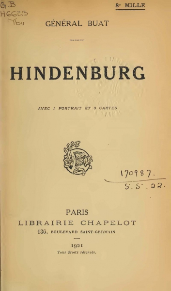 Гинденбург по-французски