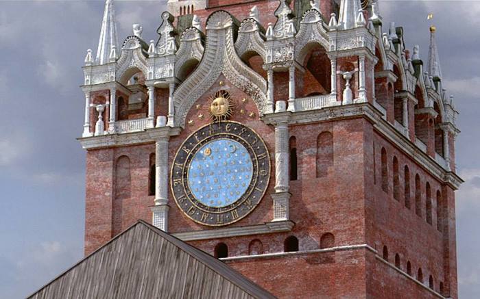 Как выглядели Кремлевские куранты во времена Ивана Грозного и Екатерины II: Знаки зодиака, буквы, Солнце и Луна